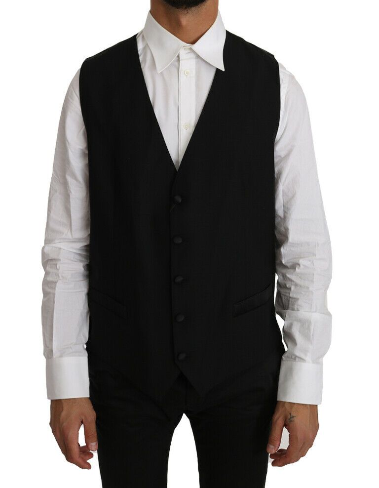 Dolce &amp; Gabbana – Elegante, schwarze Weste aus Wollmischung