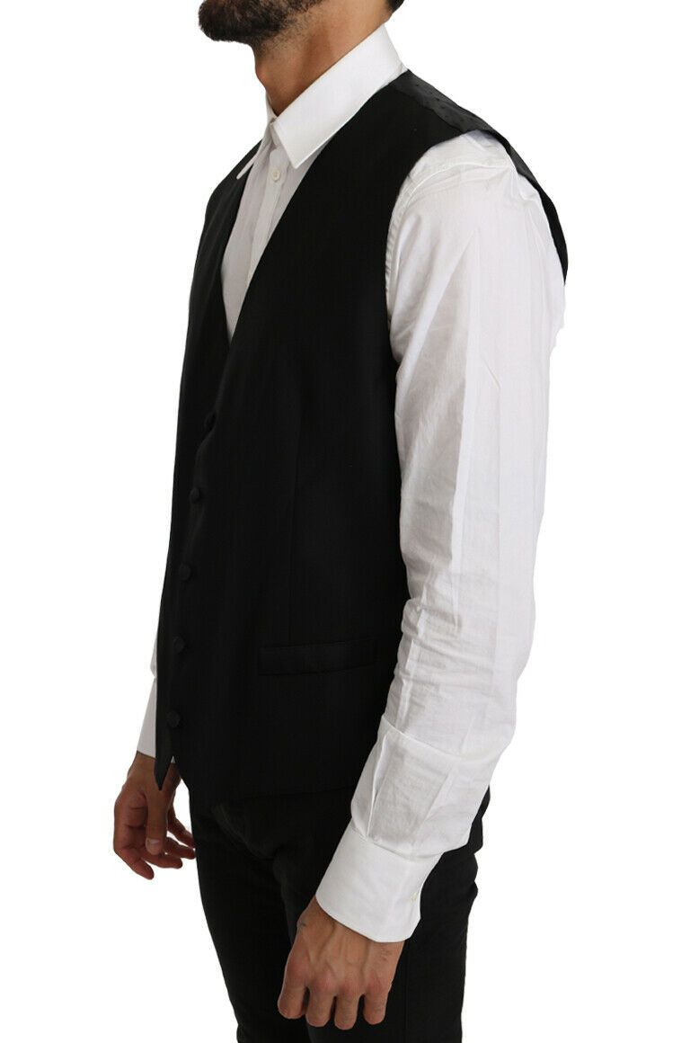 Dolce &amp; Gabbana – Elegante, schwarze Weste aus Wollmischung