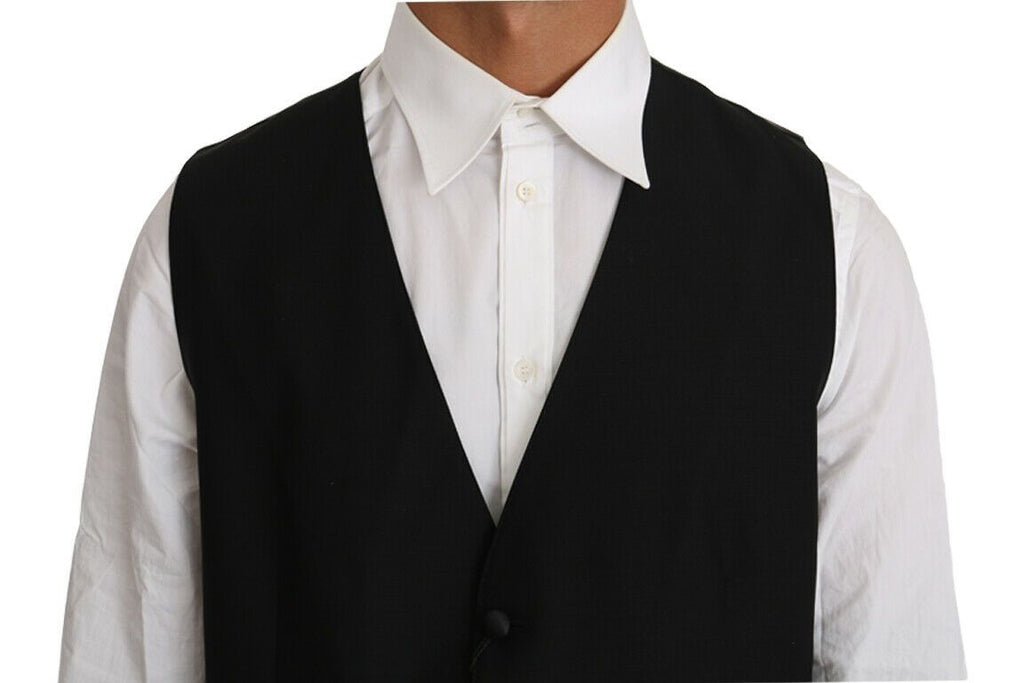 Dolce &amp; Gabbana – Elegante, schwarze Weste aus Wollmischung