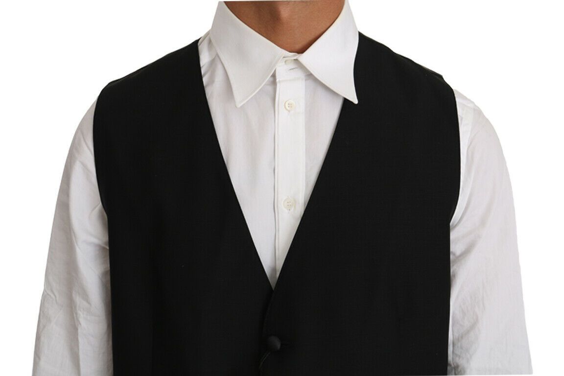 Dolce &amp; Gabbana – Elegante, schwarze Weste aus Wollmischung