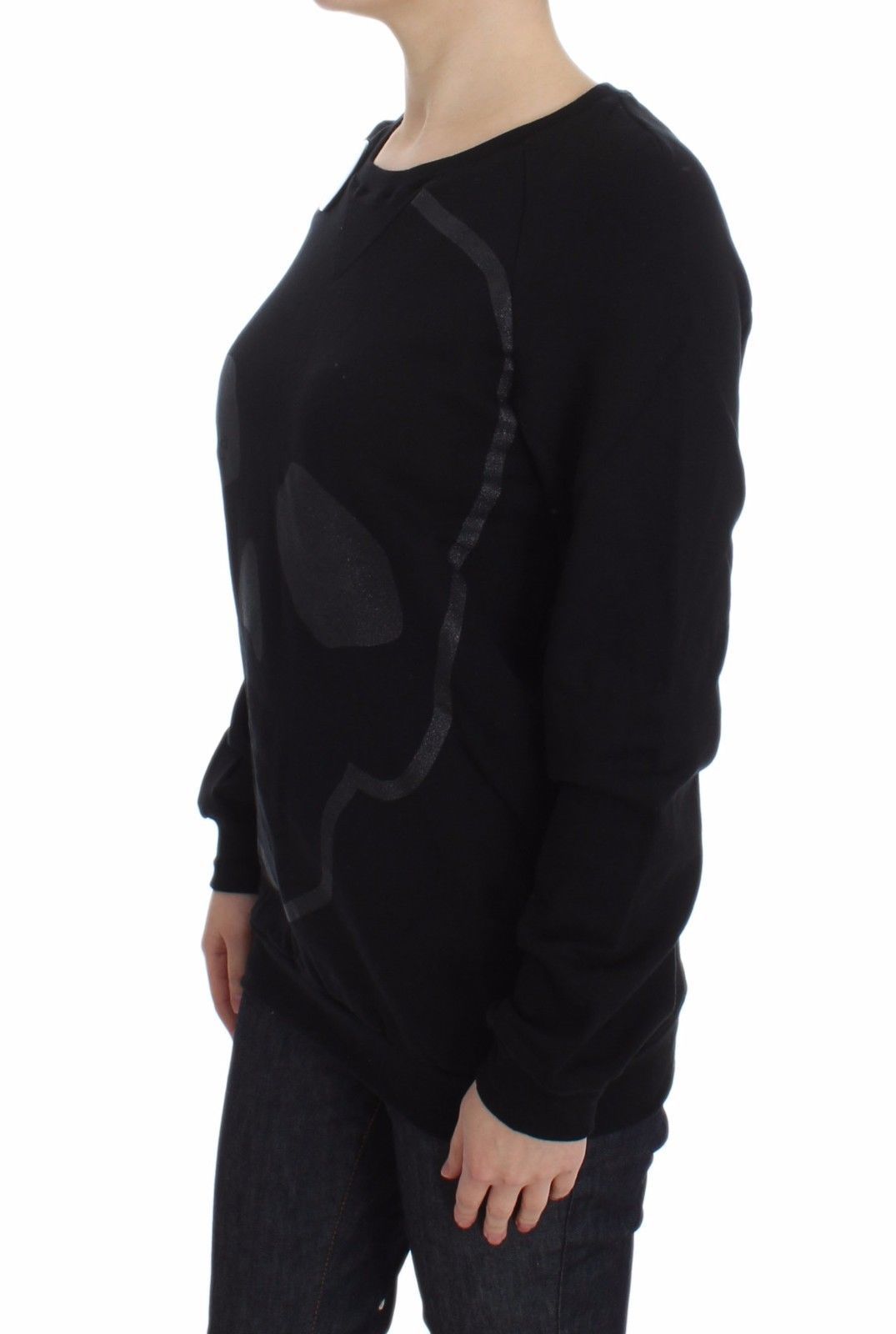 Exte Chic Rundhalspullover aus Baumwolle mit Totenkopfmotiv