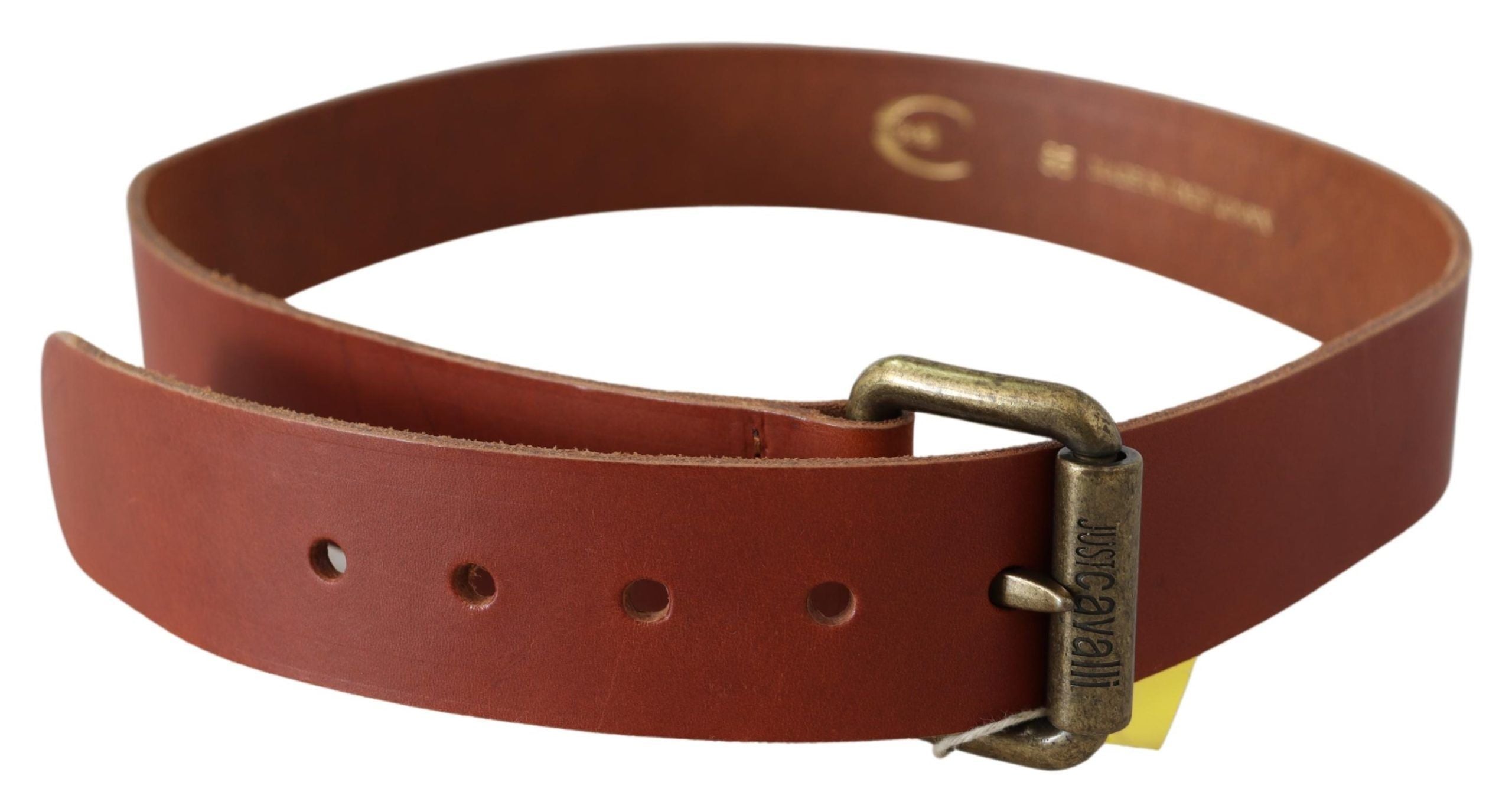 Just Cavalli Schicker Taillengürtel aus braunem Leder mit Logo