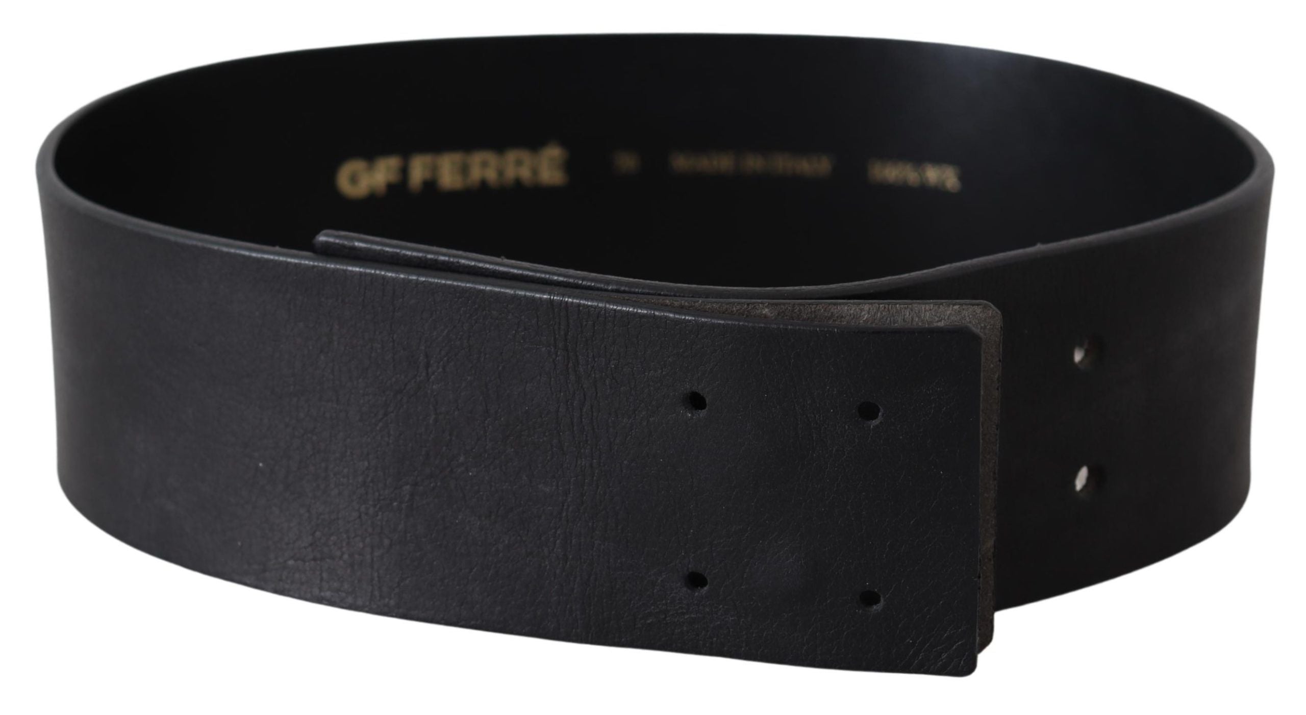 GF Ferre Eleganter Gürtel aus massivem schwarzem Leder
