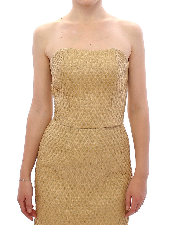 Andrea Incontri – Exklusives, schulterfreies Oberteil aus Seidenmischung in Beige