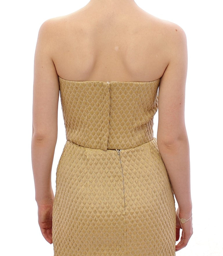Andrea Incontri – Exklusives, schulterfreies Oberteil aus Seidenmischung in Beige
