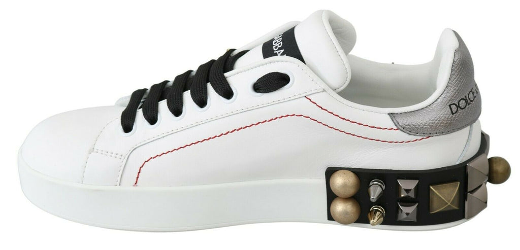 Dolce &amp; Gabbana – Sneakers aus Leder mit Blumen- und Kristallverzierung