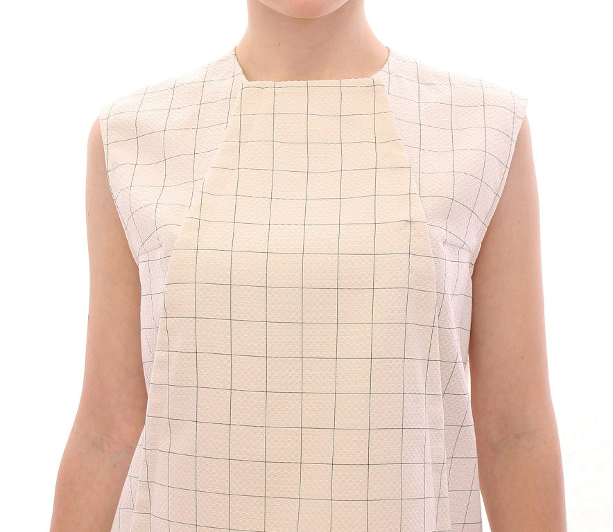 Andrea Incontri Schickes weißes ärmelloses Baumwoll-Shirt-Top