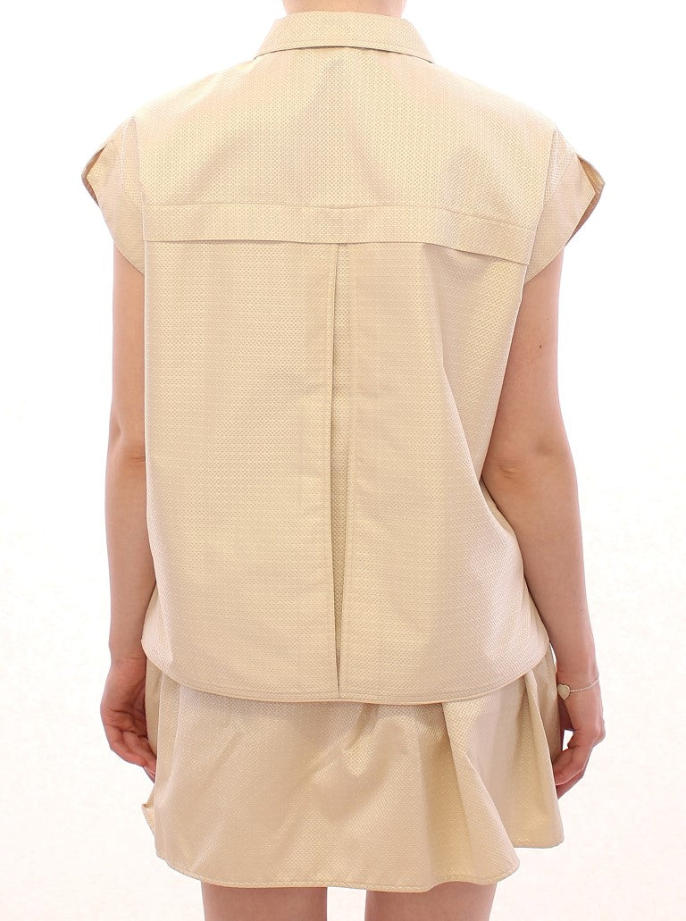 Andrea Incontri Elegantes beiges Blusen-Tanktop
