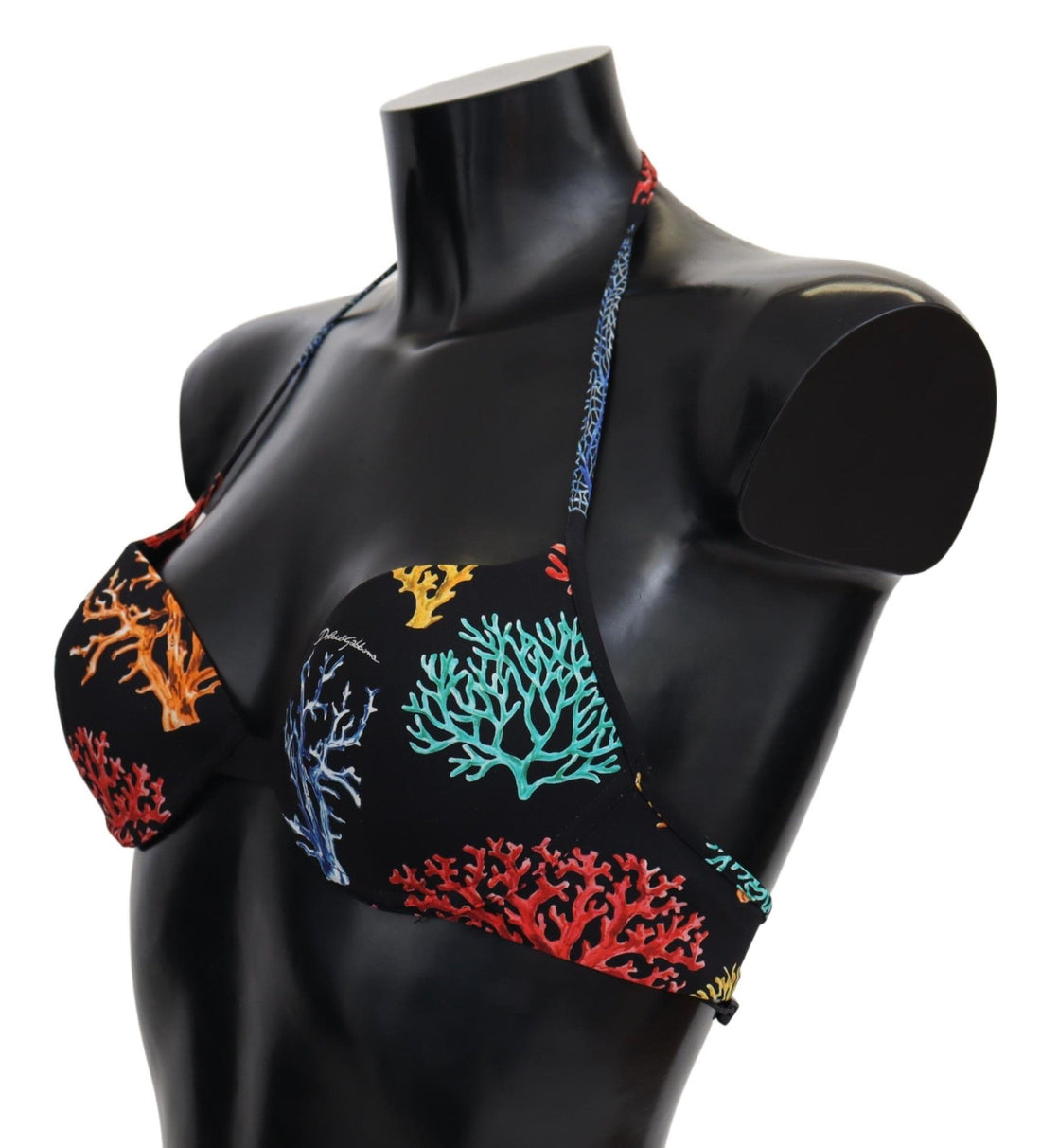 Dolce &amp; Gabbana – Schickes Bikinioberteil mit schwarzem Korallendruck
