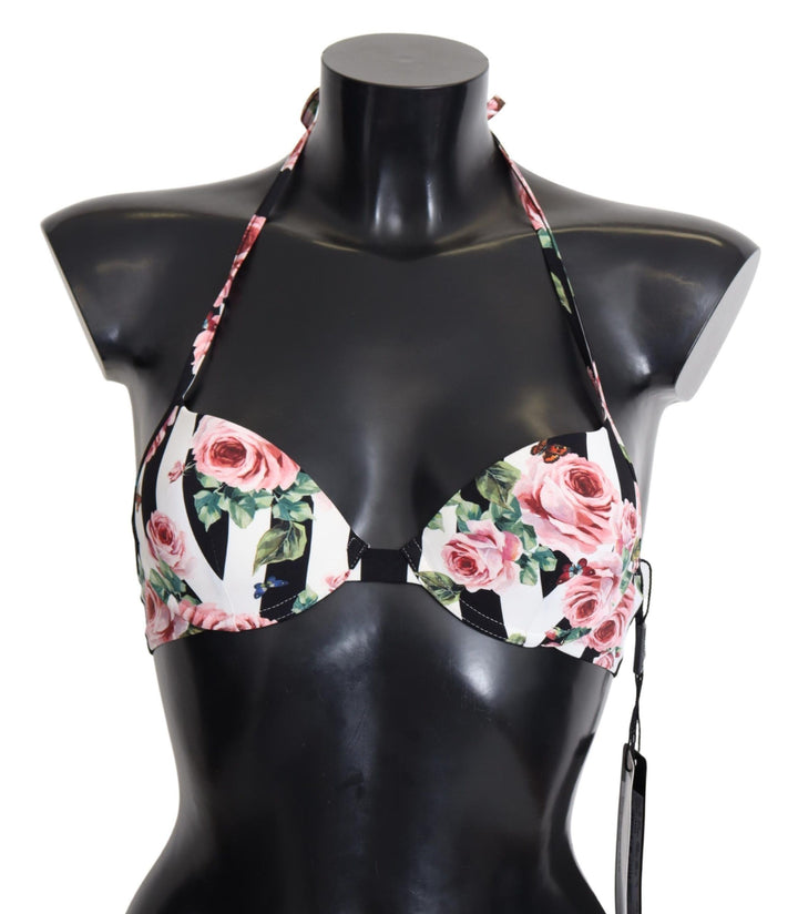 Dolce &amp; Gabbana Schickes Bikinioberteil mit Rosenprint für elegante Strandtage