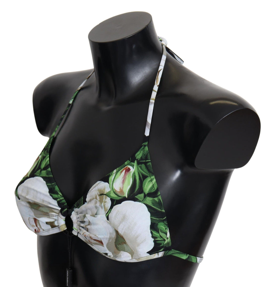 Dolce &amp; Gabbana – Bikinioberteil mit Blumendruck und Logoverschluss