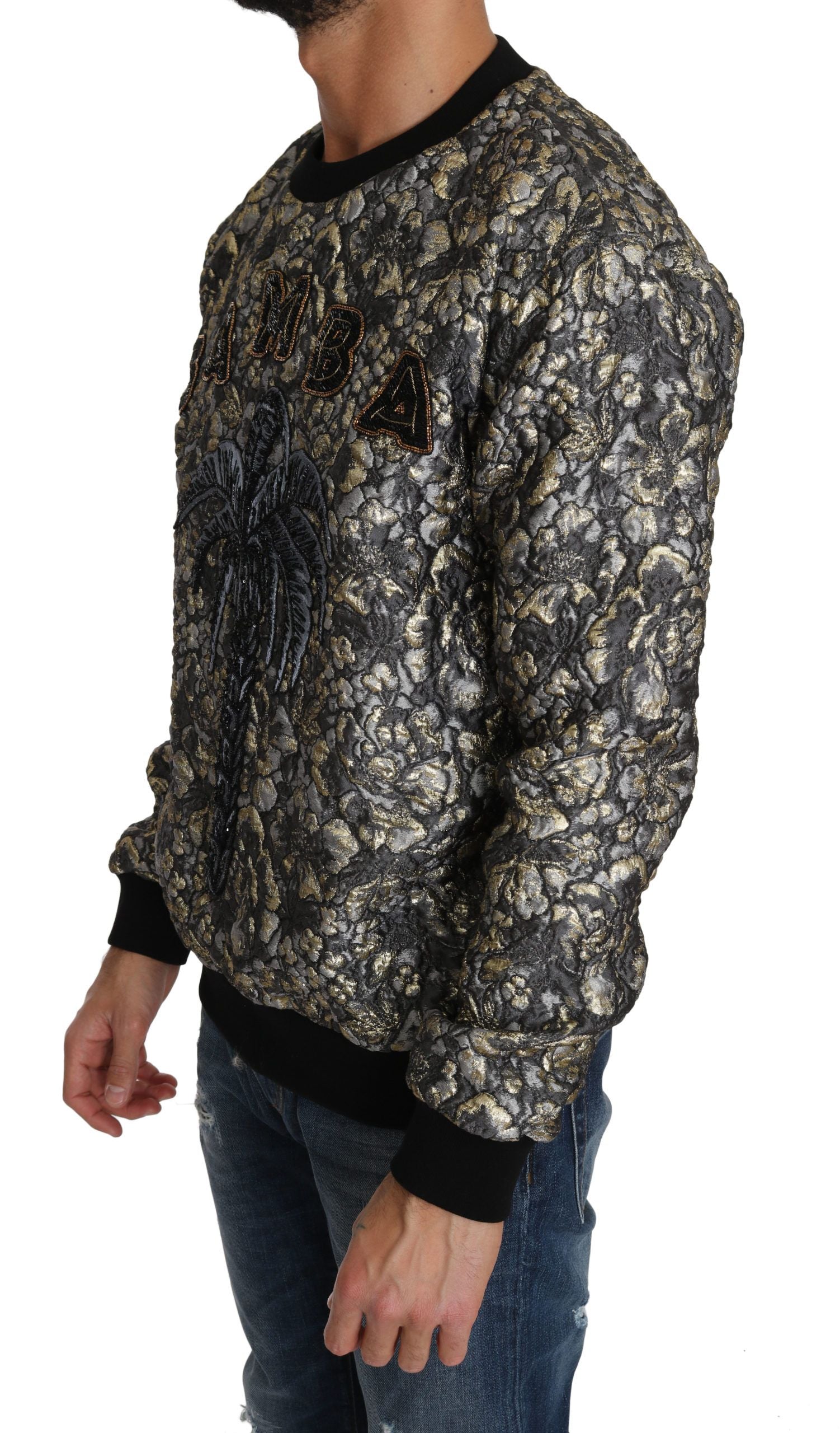 Dolce &amp; Gabbana Samba Jacquard Palm Rundhalspullover