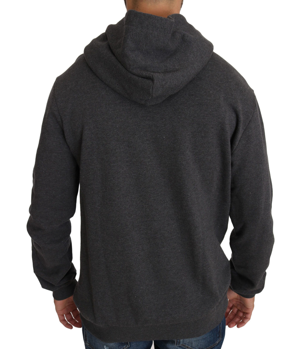 Dolce &amp; Gabbana – Grauer Pullover mit Kristallherz-Pistolenmotiv