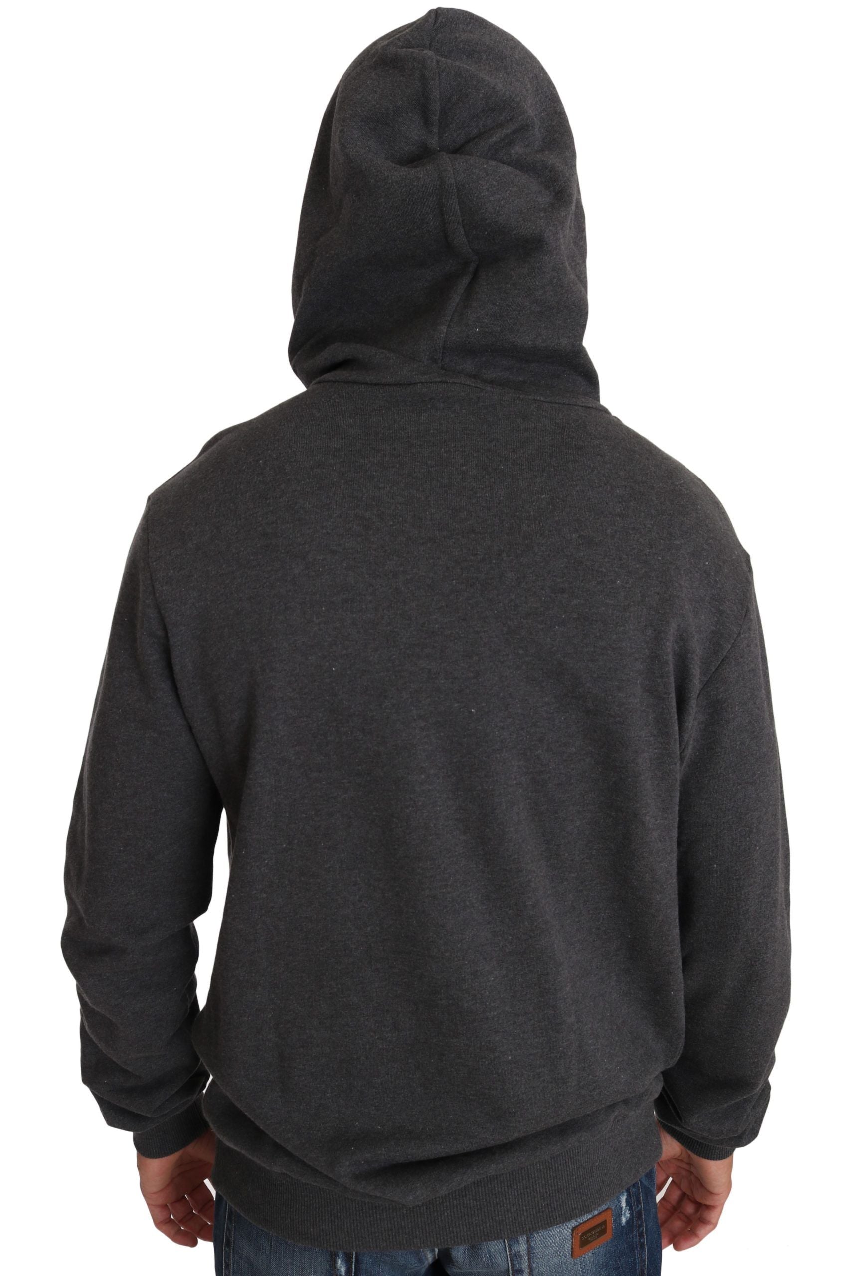 Dolce &amp; Gabbana – Grauer Pullover mit Kristallherz-Pistolenmotiv