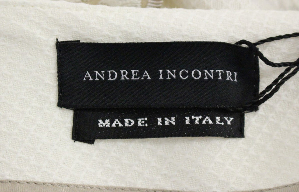 Andrea Incontri Eleganter weißer Bleistiftrock mit Blumenmuster