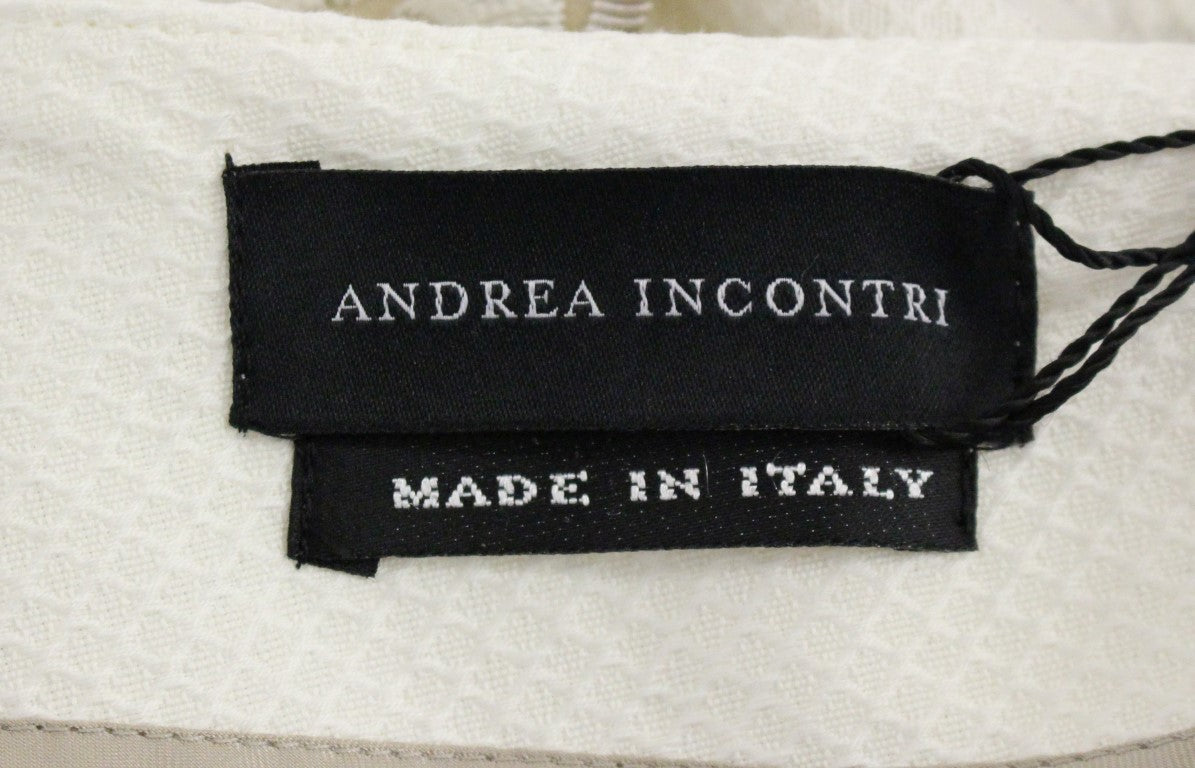 Andrea Incontri Eleganter weißer Bleistiftrock mit Blumenmuster