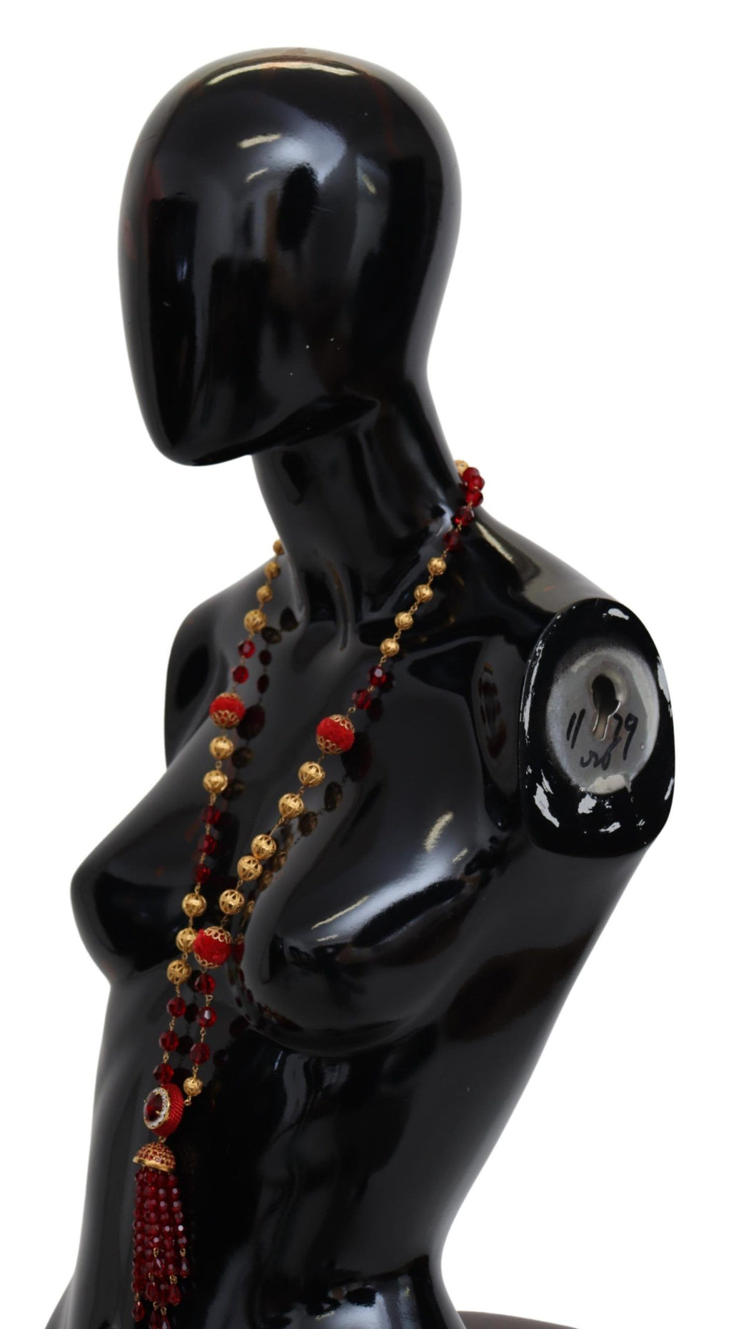 Dolce &amp; Gabbana – Elegante, vergoldete Halskette mit rotem Kristall