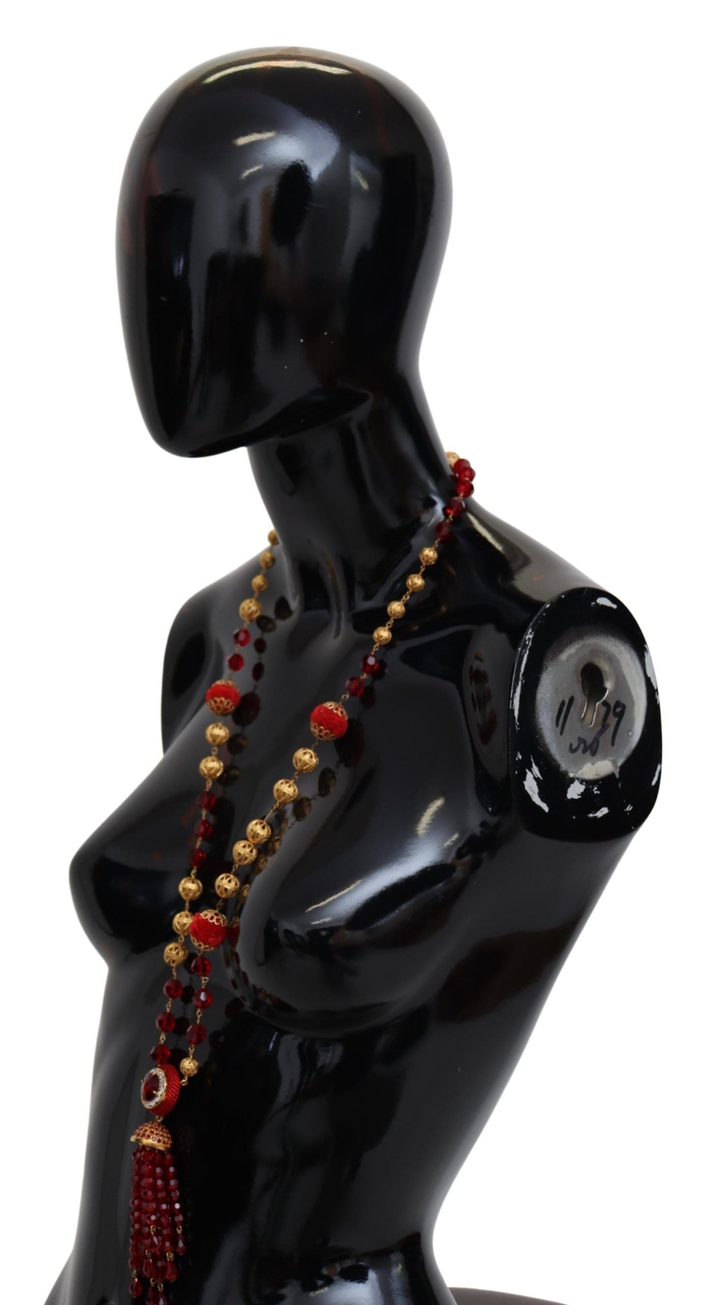 Dolce &amp; Gabbana – Elegante, vergoldete Halskette mit rotem Kristall