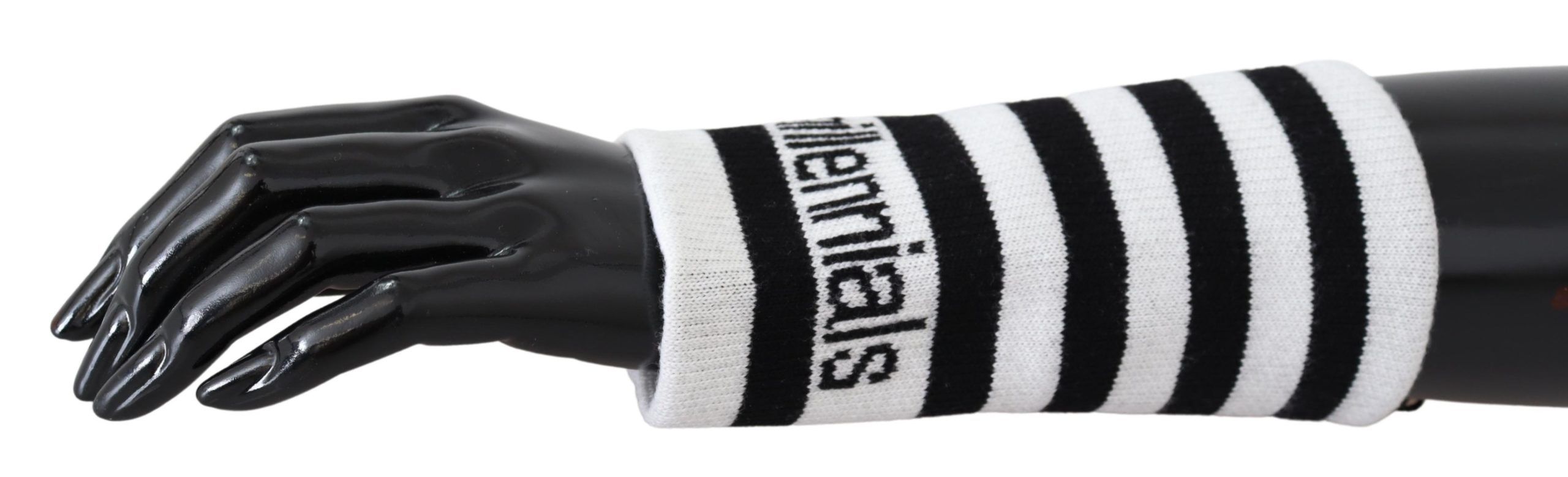 Dolce &amp; Gabbana Elegantes Handgelenksband aus Wollmischung in Schwarz und Weiß