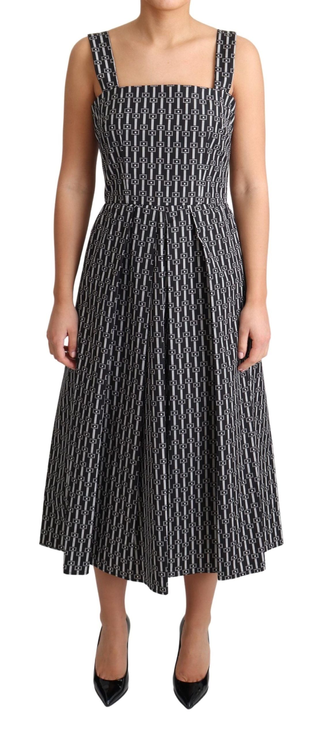 Dolce &amp; Gabbana Elegantes ärmelloses geometrisches A-Linien-Kleid