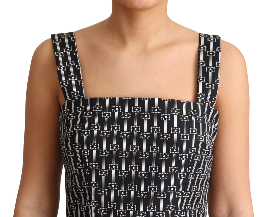 Dolce &amp; Gabbana Elegantes ärmelloses geometrisches A-Linien-Kleid