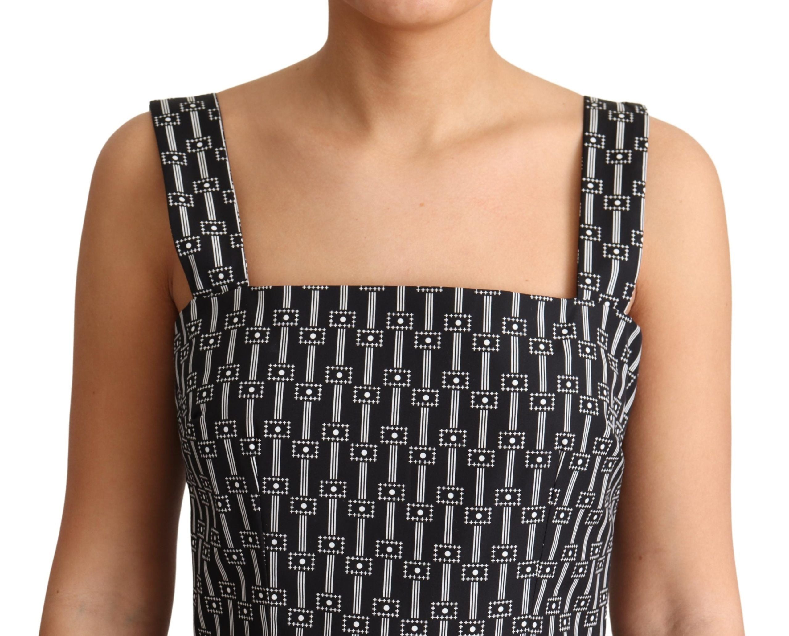 Dolce &amp; Gabbana Elegantes ärmelloses geometrisches A-Linien-Kleid