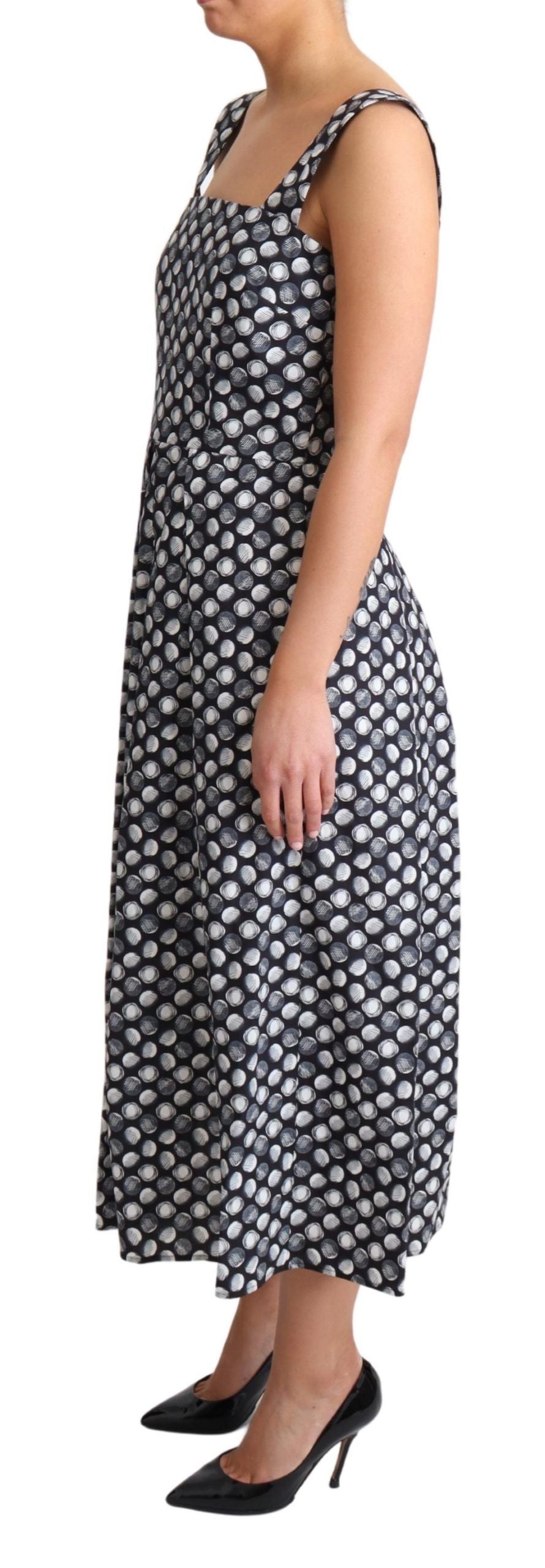 Dolce &amp; Gabbana Elegantes ärmelloses geometrisches Midi-A-Linienkleid
