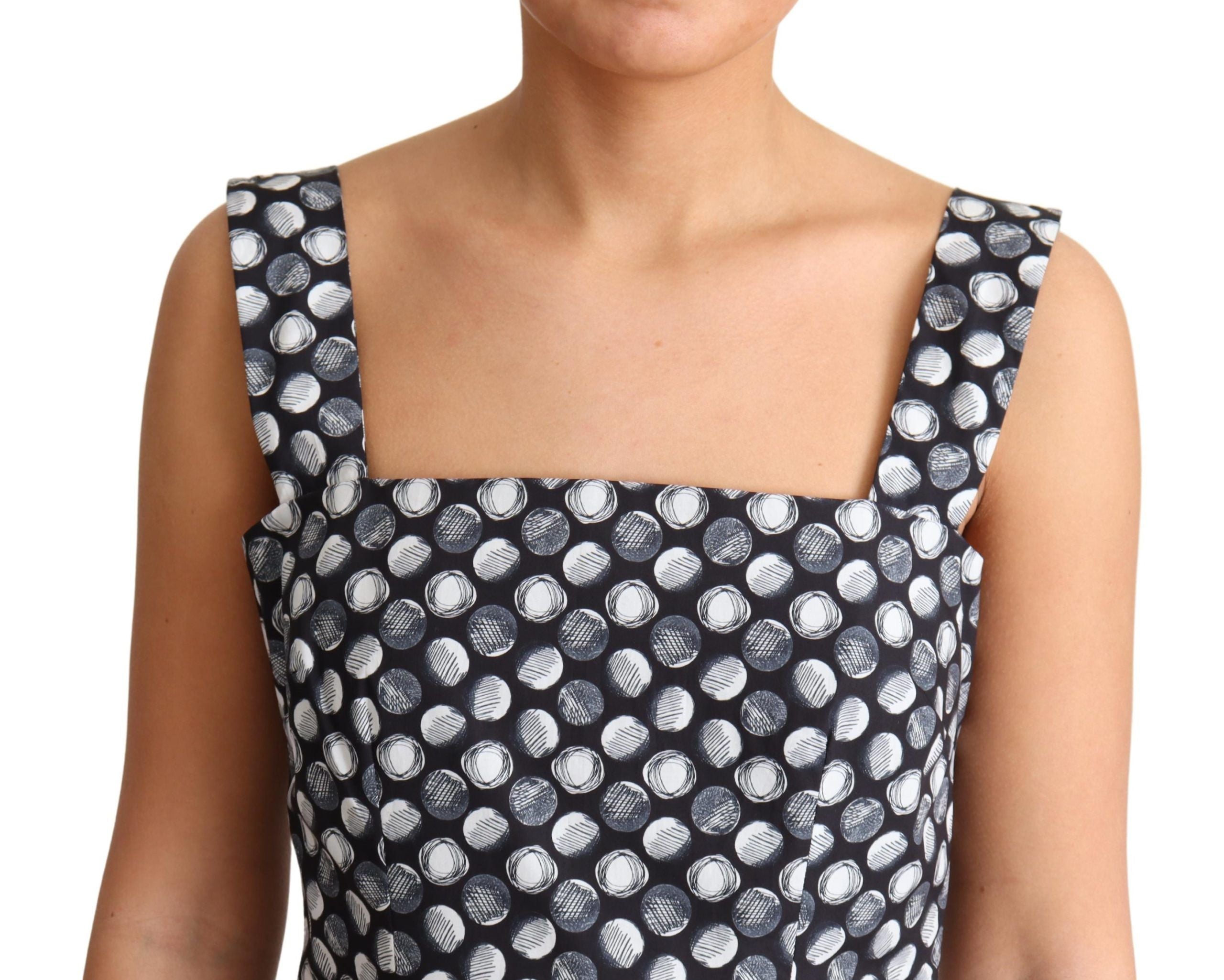 Dolce &amp; Gabbana Elegantes ärmelloses geometrisches Midi-A-Linienkleid