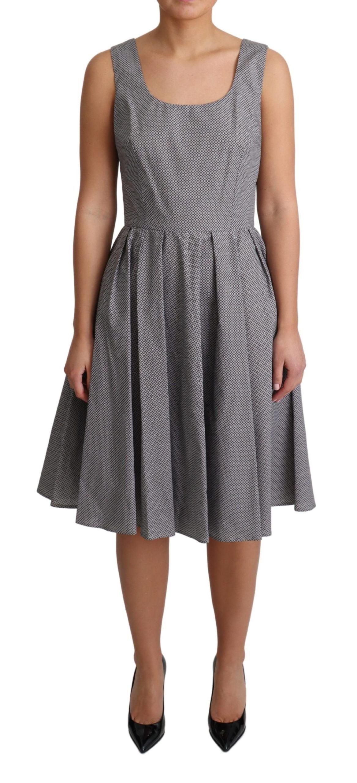 Dolce &amp; Gabbana – Ärmelloses A-Linien-Kleid mit geometrischem Muster
