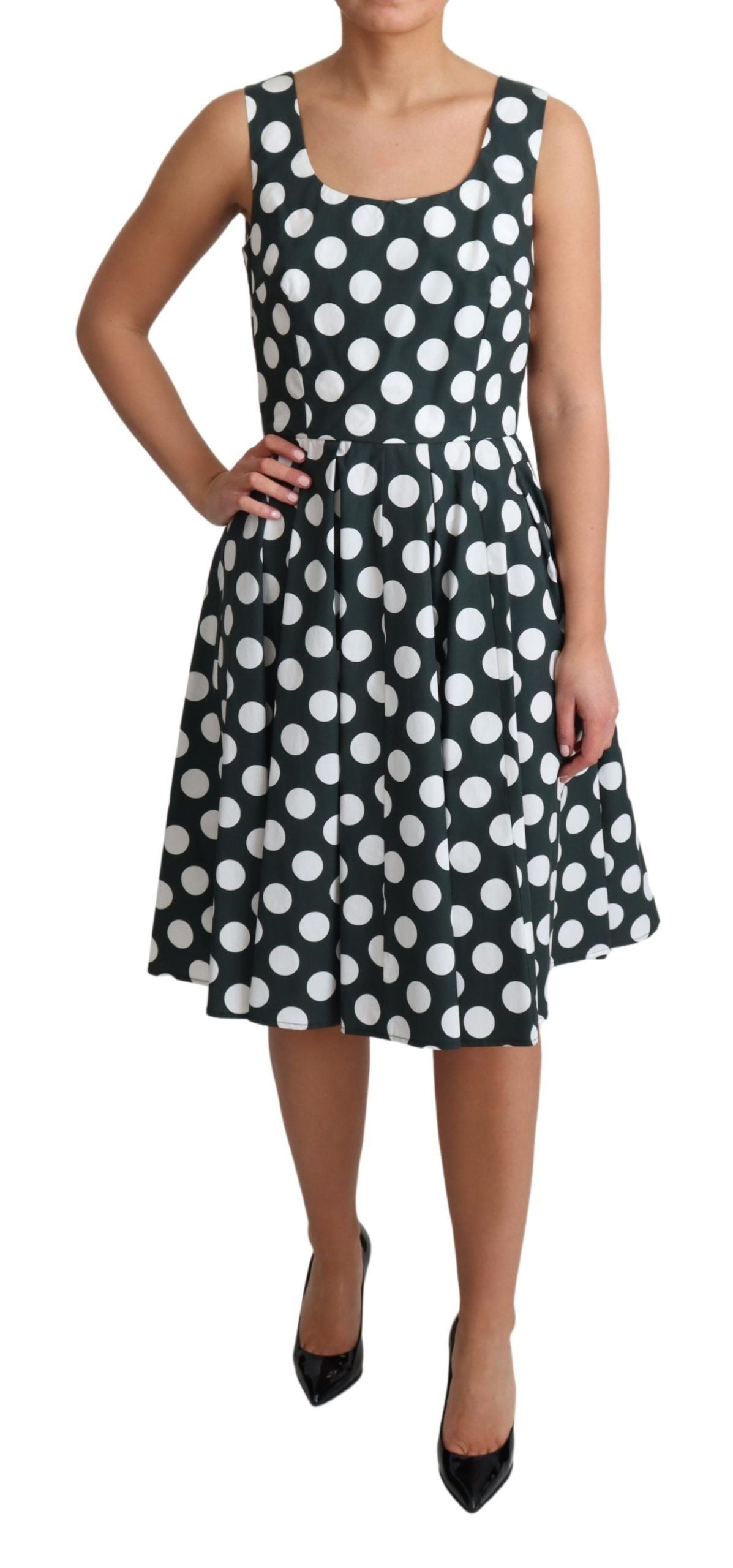 Dolce &amp; Gabbana Schickes ärmelloses A-Linien-Kleid mit Punkten