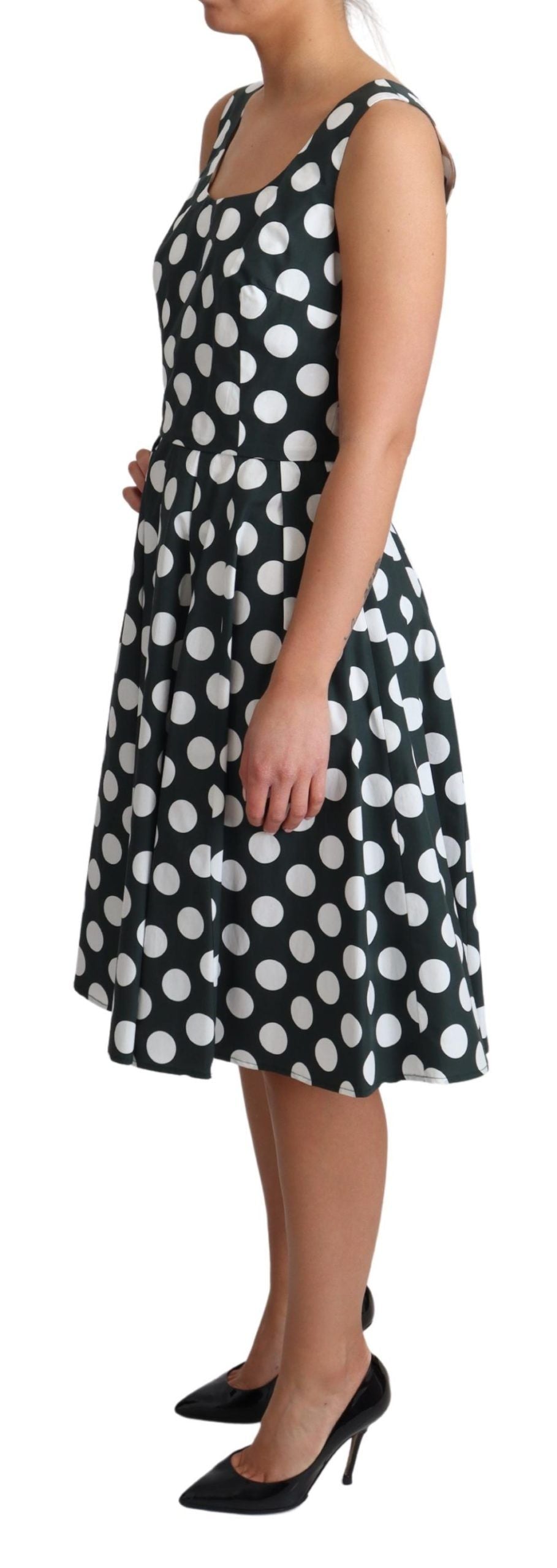 Dolce &amp; Gabbana Schickes ärmelloses A-Linien-Kleid mit Punkten