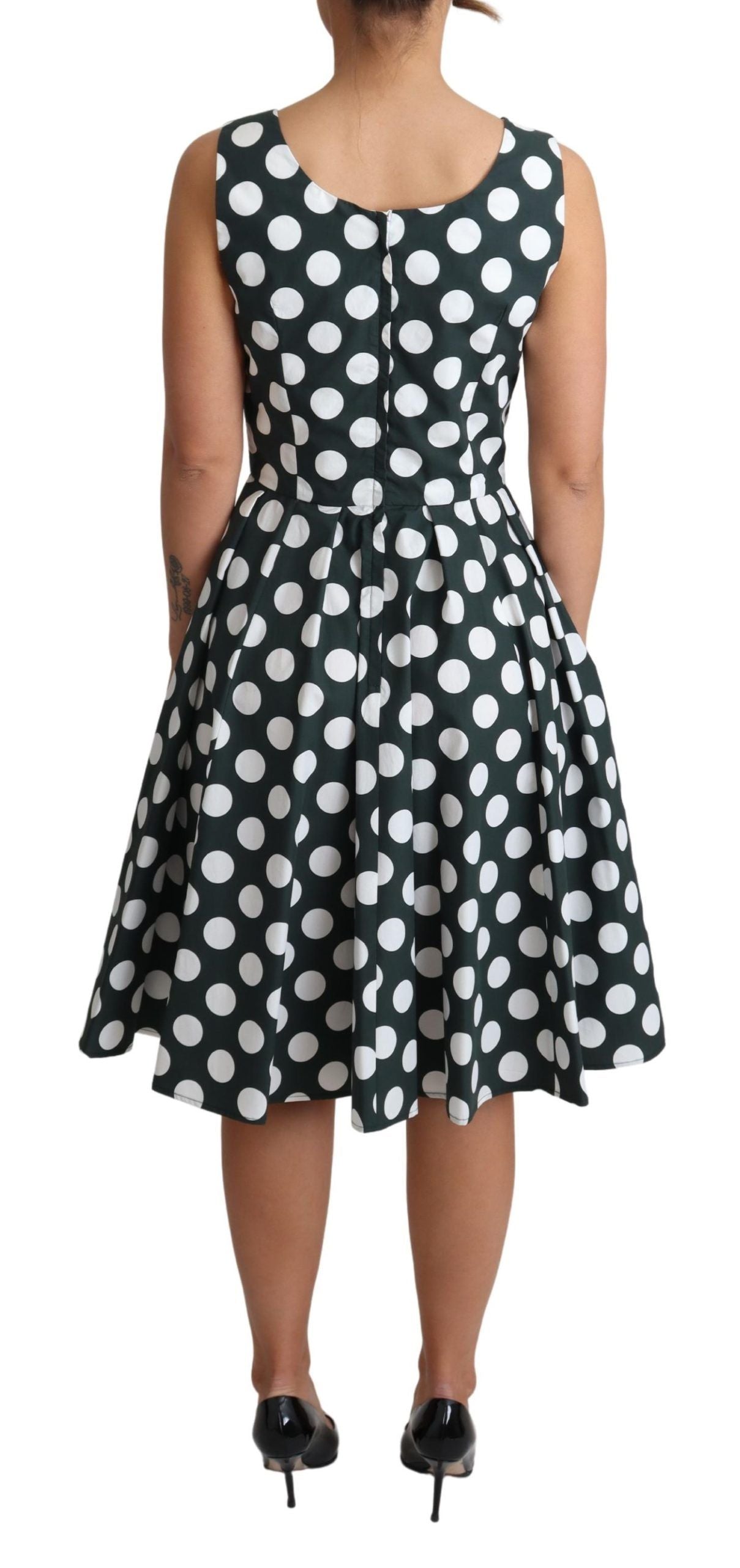 Dolce &amp; Gabbana Schickes ärmelloses A-Linien-Kleid mit Punkten