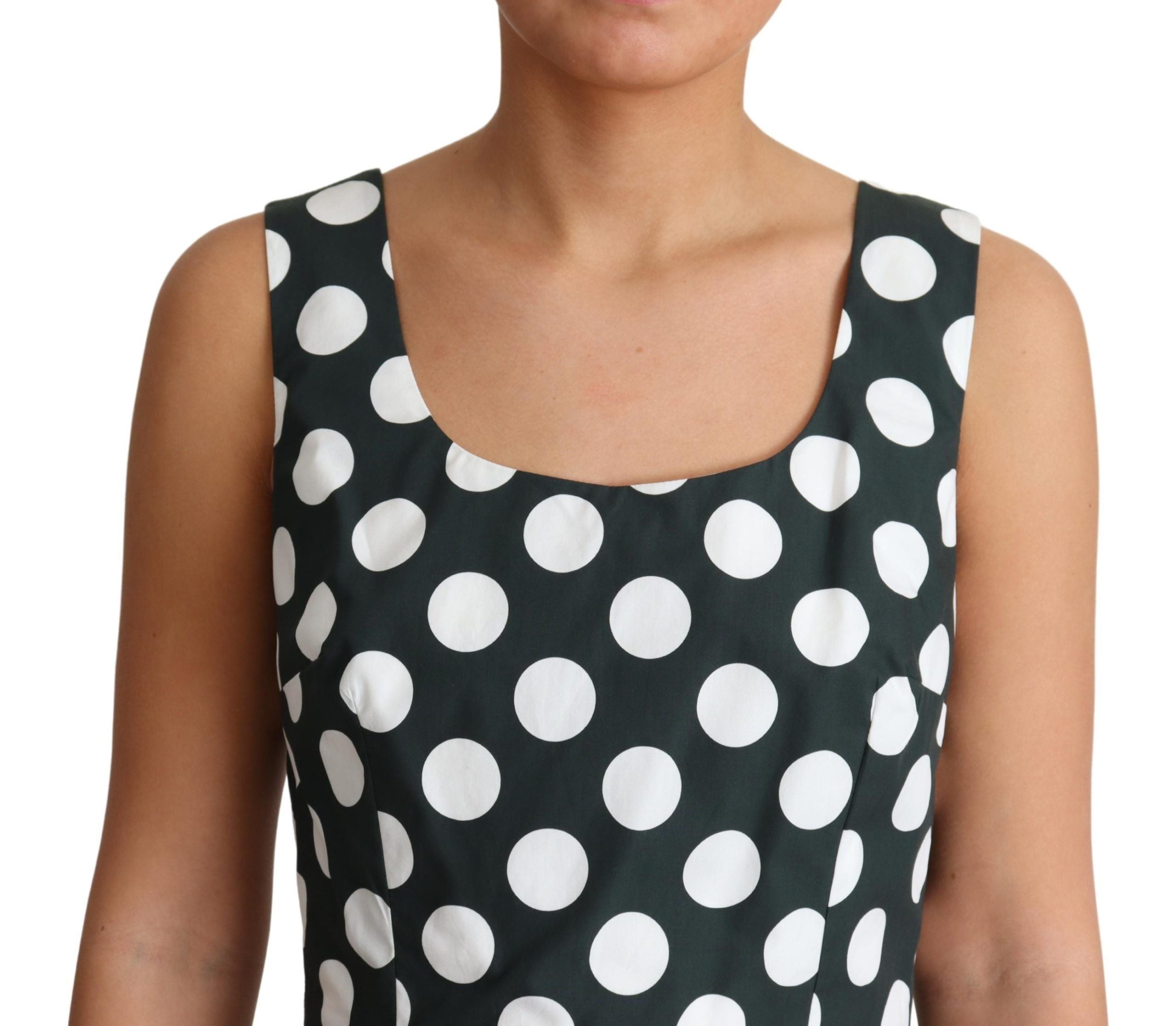 Dolce &amp; Gabbana Schickes ärmelloses A-Linien-Kleid mit Punkten