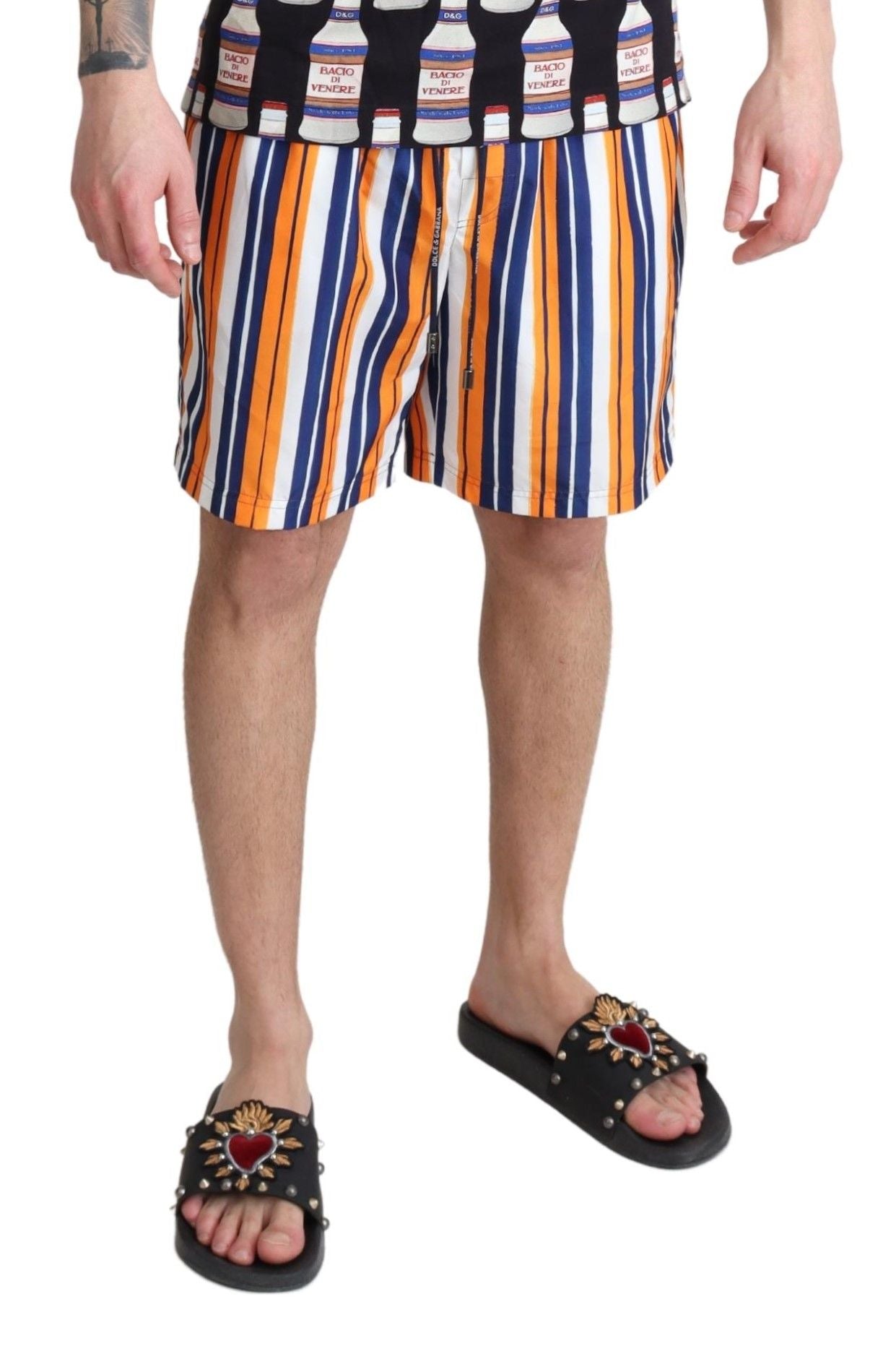 Dolce &amp; Gabbana – Badeshorts mit mehrfarbigen Streifen