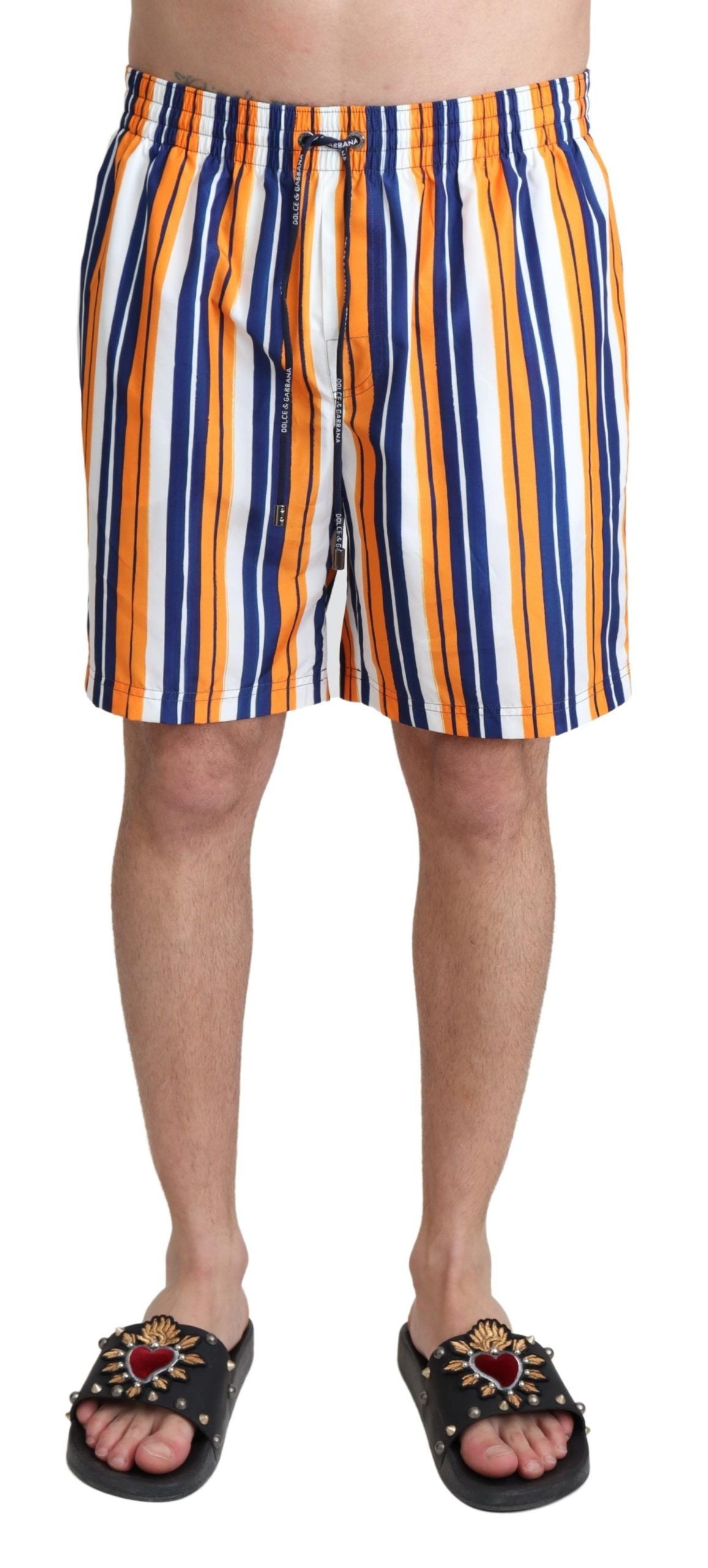 Dolce &amp; Gabbana – Badeshorts mit mehrfarbigen Streifen
