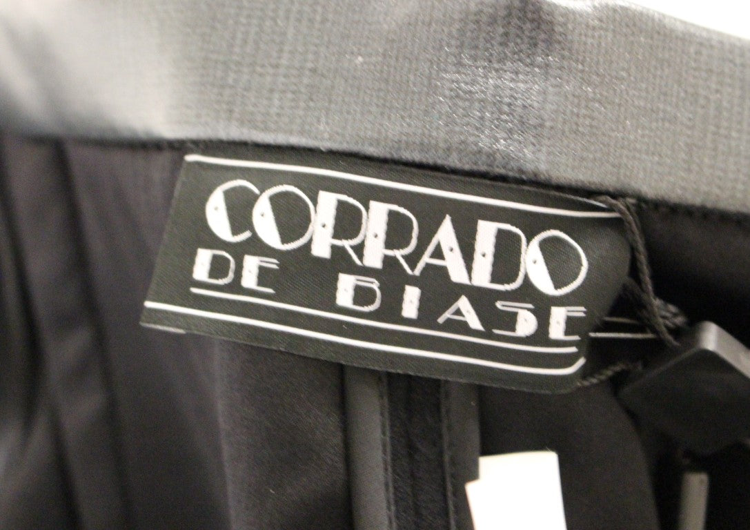 Corrado De Biase Eleganter schwarzer Rock aus Woll-Baumwoll-Mischung