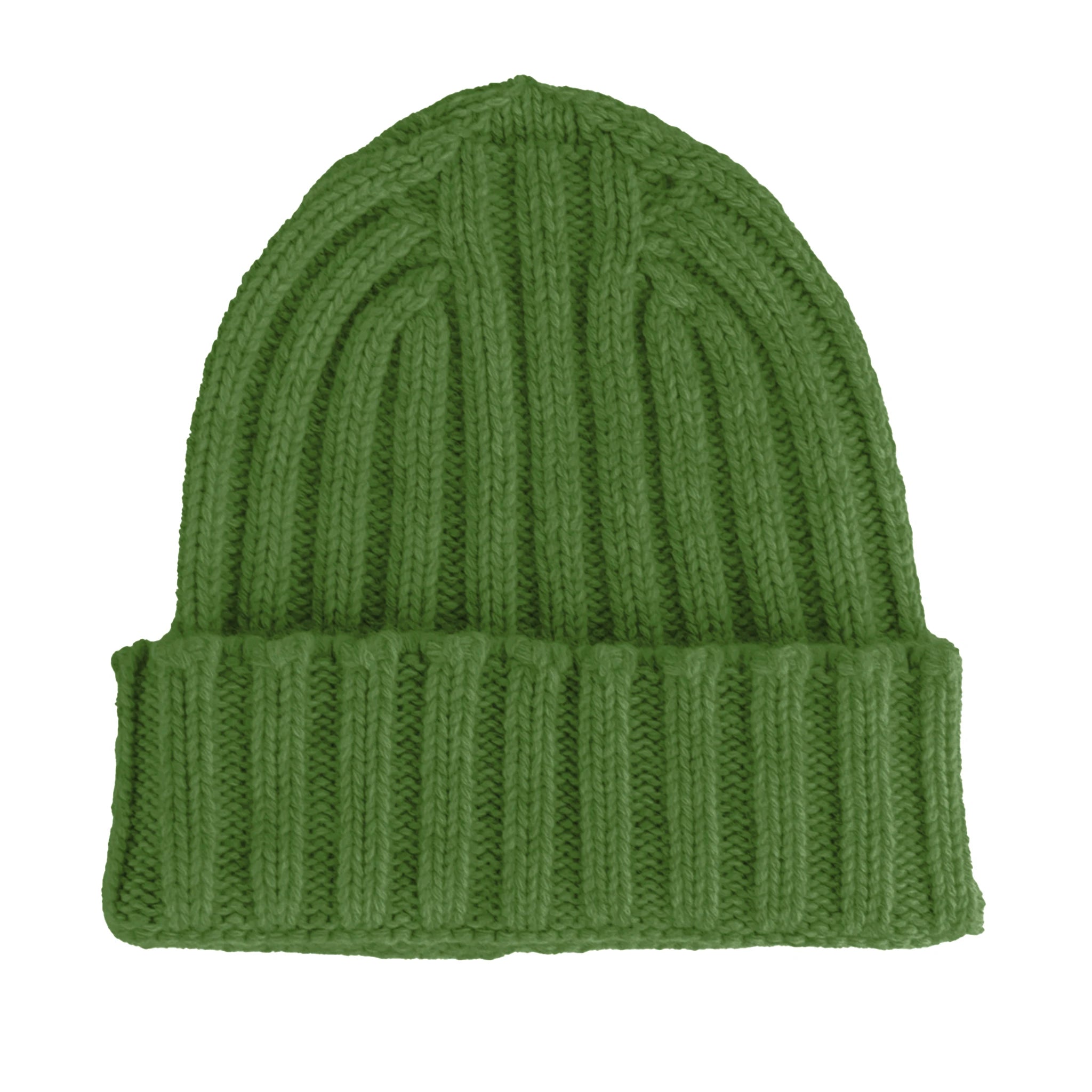100% Cashmere Caps Green Unisex