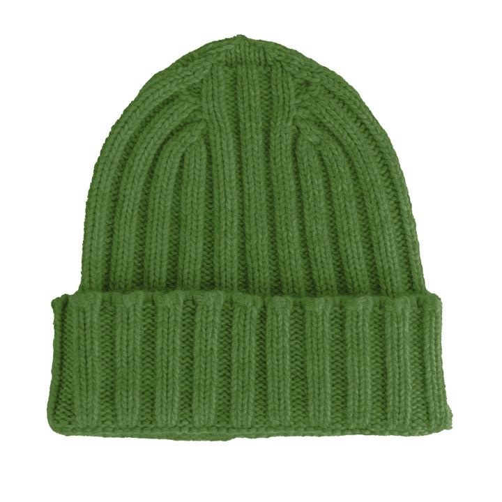 100% Cashmere Caps Green Unisex