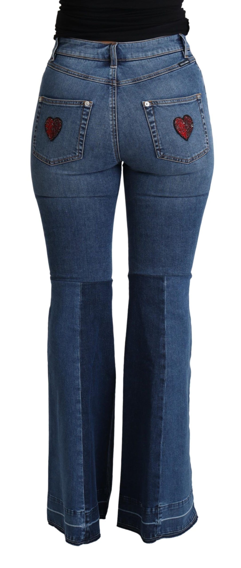 Elegante Bootcut-Jeans von Dolce &amp; Gabbana mit Amore-Patch