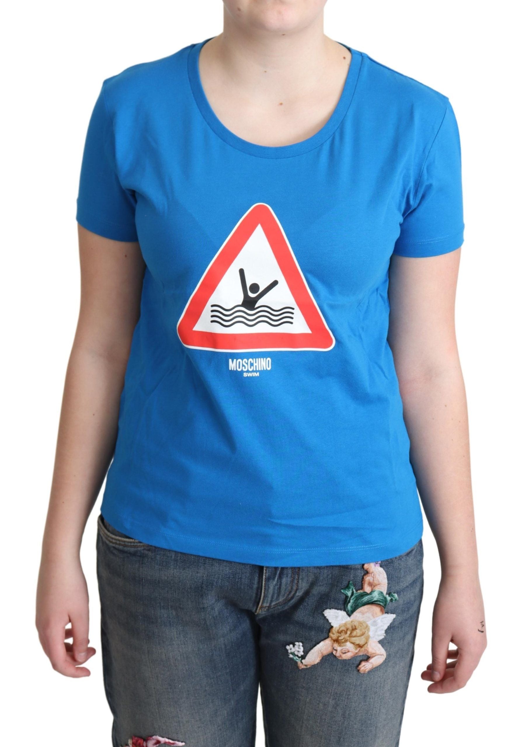 Moschino Chic Baumwoll-T-Shirt mit Dreieck-Grafik
