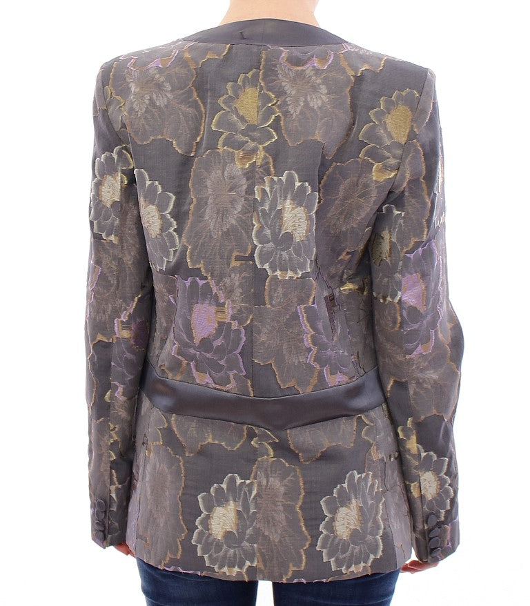 Roberto Fragata Schicker Seidenblazer mit Blumenmuster und einem Knopf