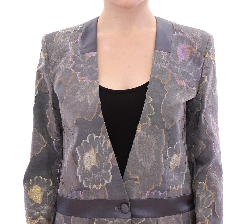 Roberto Fragata Schicker Seidenblazer mit Blumenmuster und einem Knopf