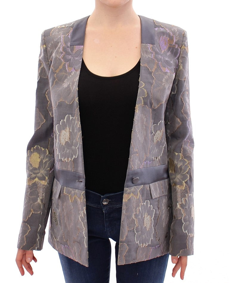 Roberto Fragata Schicker Seidenblazer mit Blumenmuster und einem Knopf