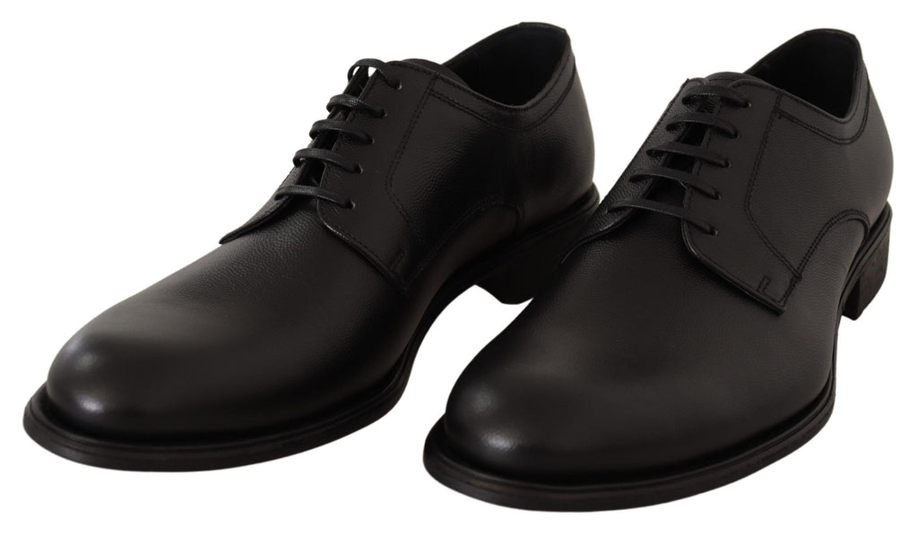 Dolce &amp; Gabbana Elegante Derby-Schuhe aus schwarzem Leder
