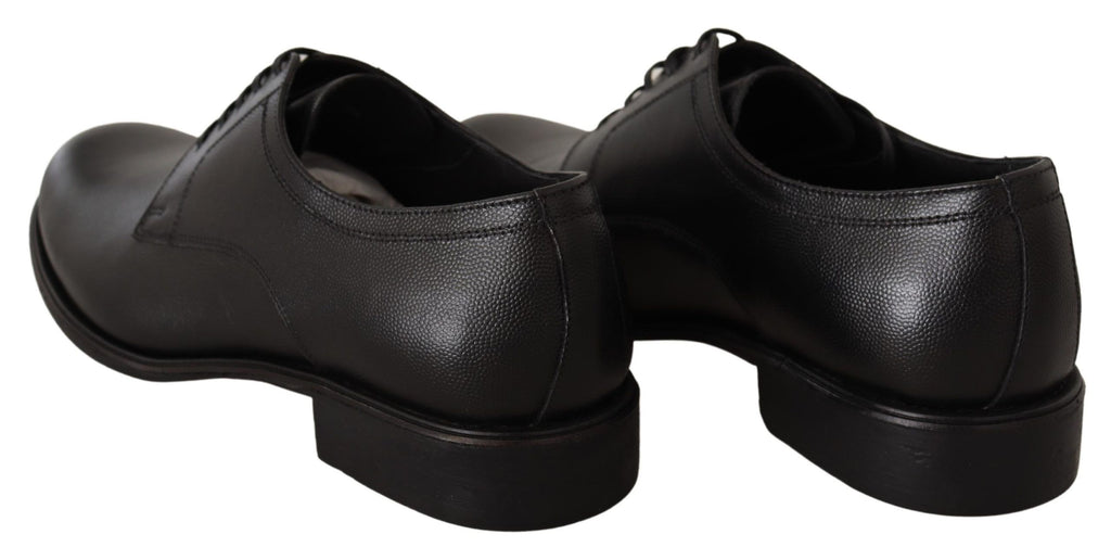 Dolce &amp; Gabbana Elegante Derby-Schuhe aus schwarzem Leder