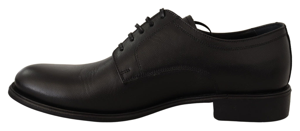 Dolce &amp; Gabbana Elegante Derby-Schuhe aus schwarzem Leder