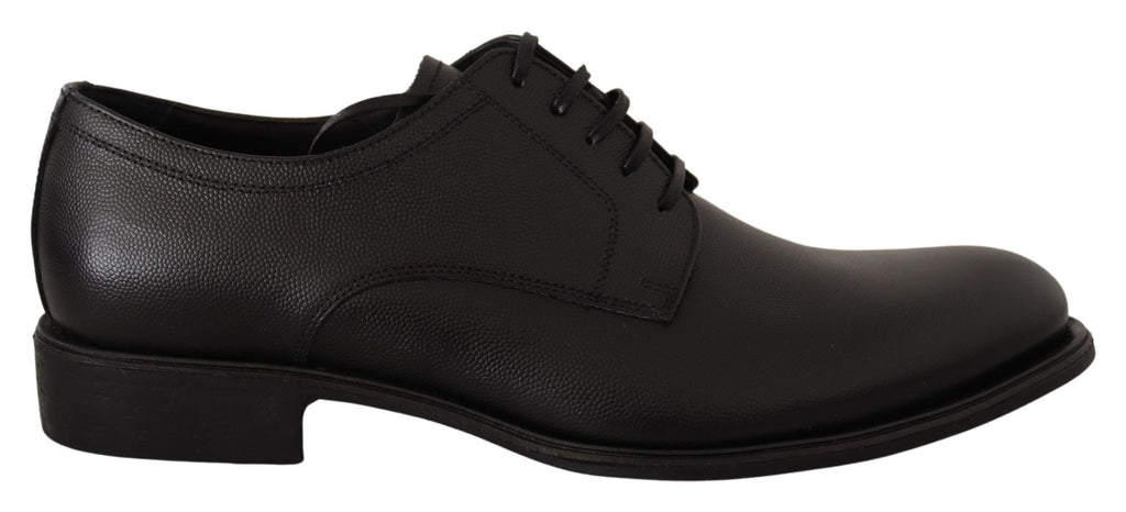 Dolce &amp; Gabbana Elegante Derby-Schuhe aus schwarzem Leder