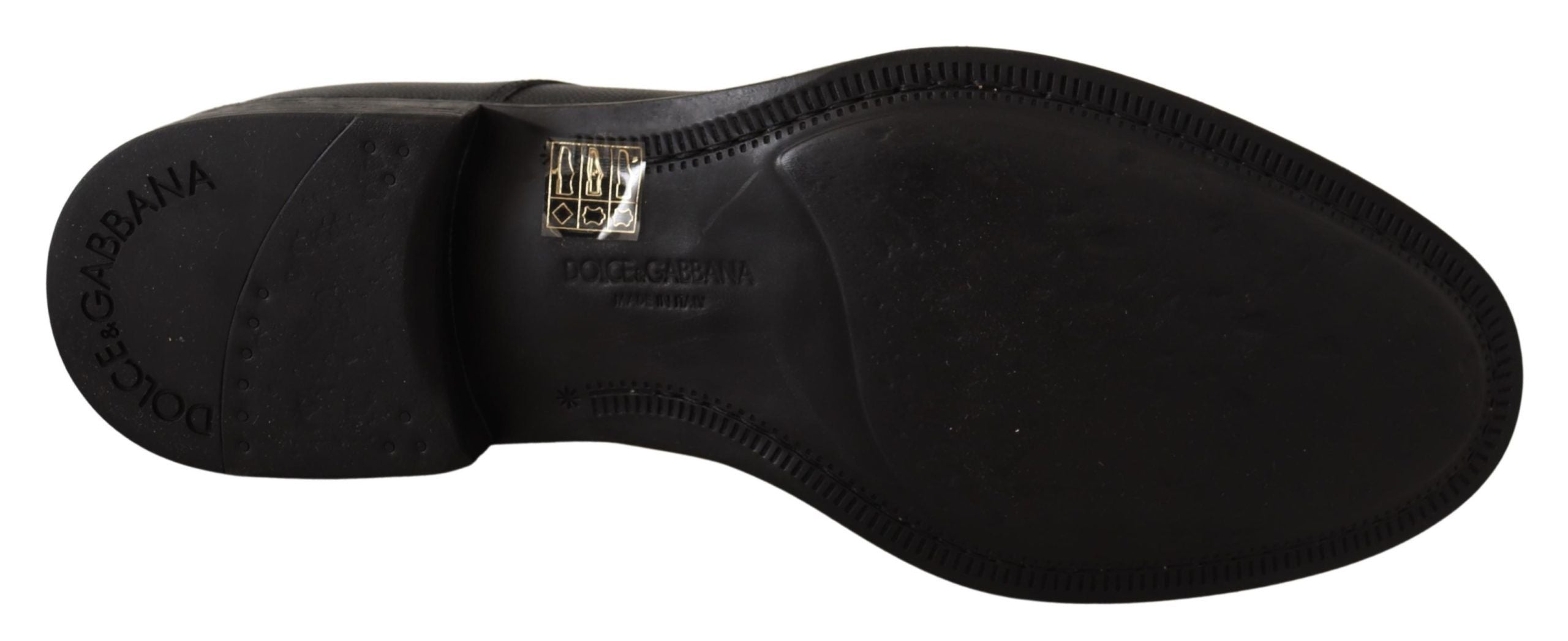 Dolce &amp; Gabbana Elegante Derby-Schuhe aus schwarzem Leder