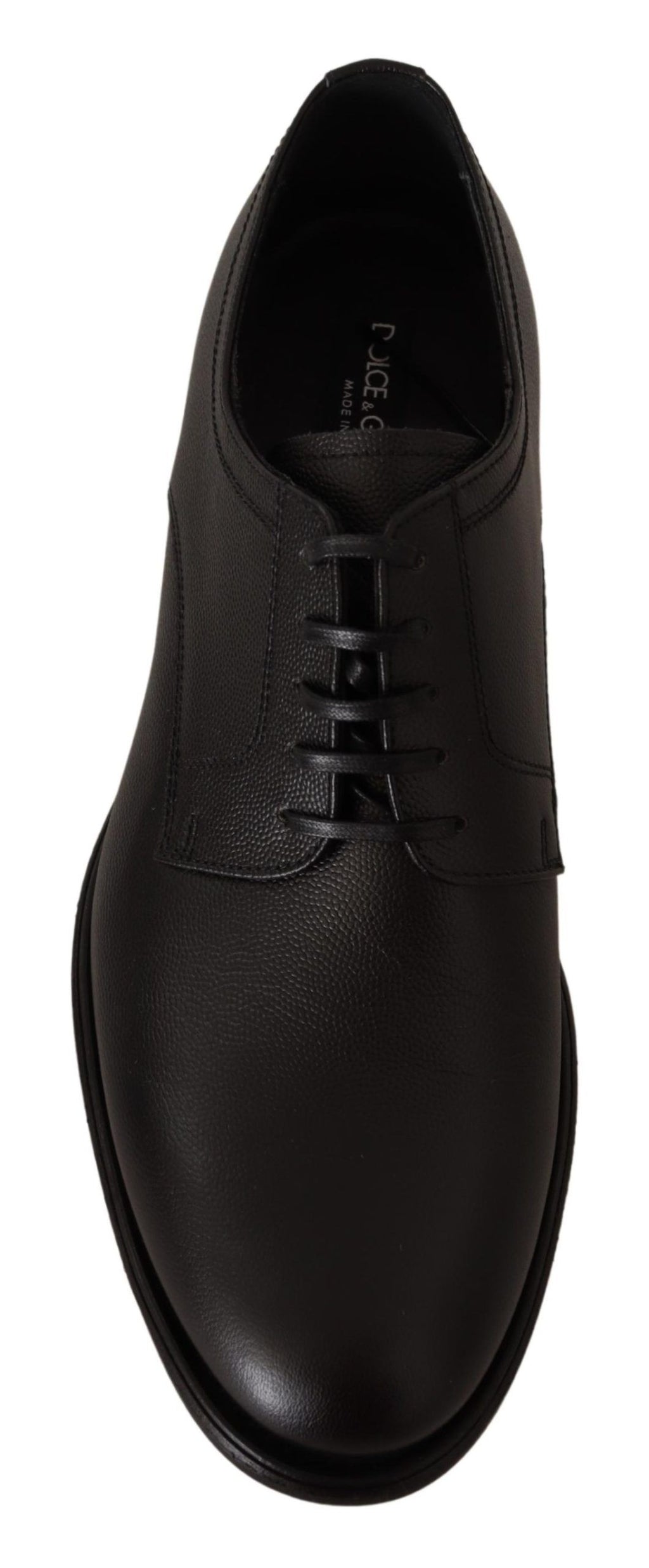 Dolce &amp; Gabbana Elegante Derby-Schuhe aus schwarzem Leder