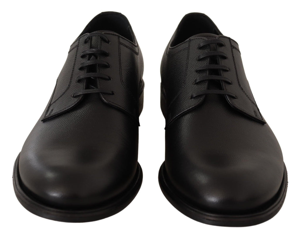 Dolce &amp; Gabbana Elegante Derby-Schuhe aus schwarzem Leder